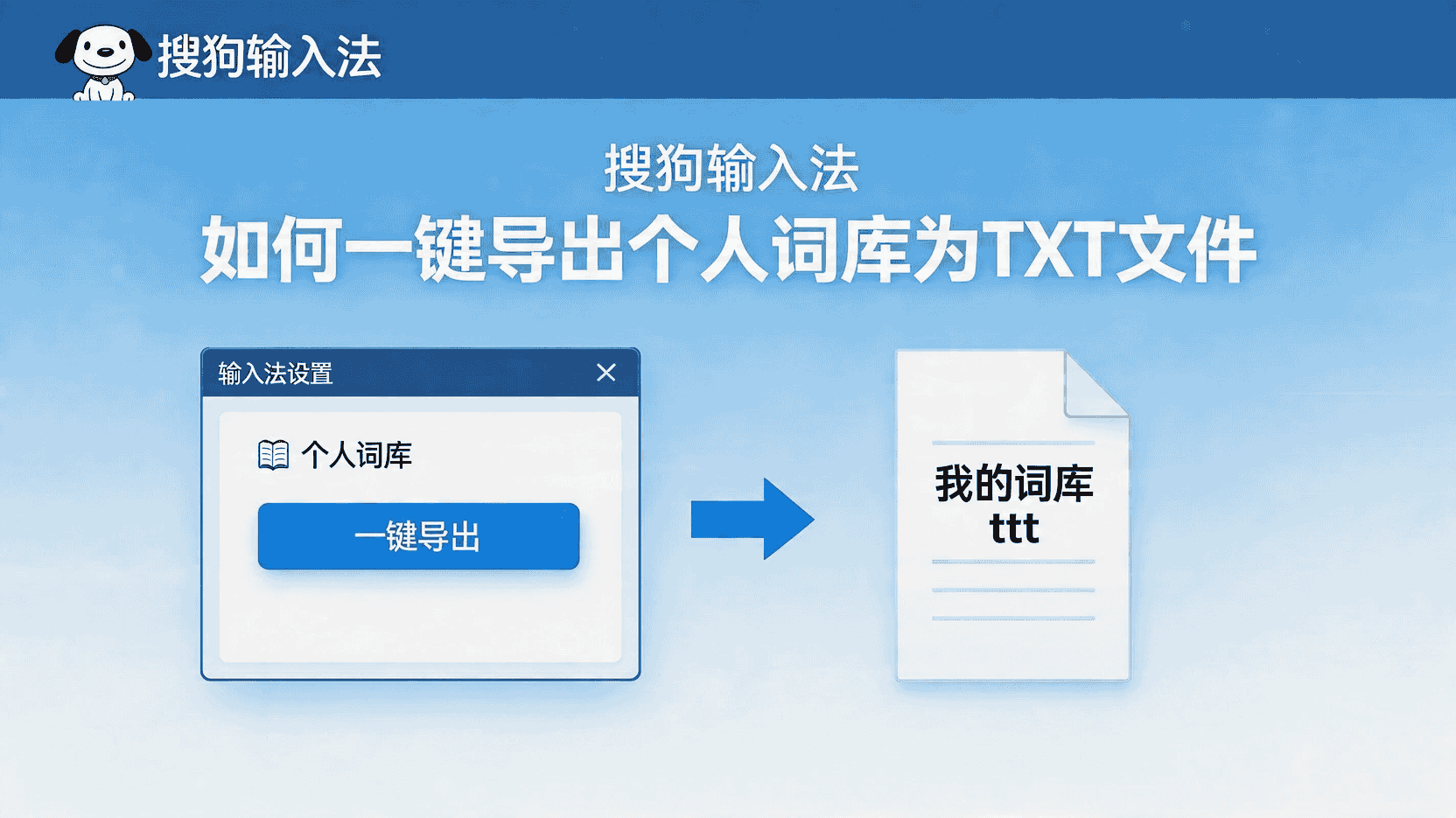 搜狗输入法如何一键导出个人词库为TXT文件？